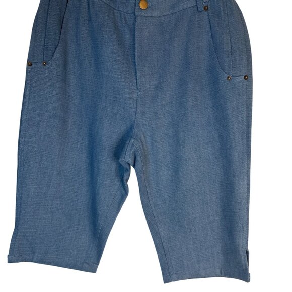 NWT Choosy Size 4 Womens Chambray Bermuda Shorts Blue - Picture 5 of 12